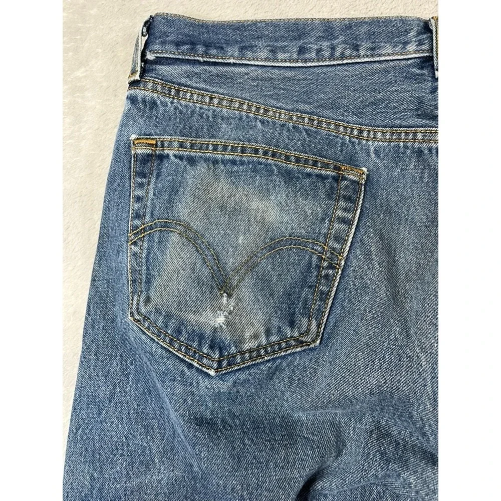 Levi's 501 XX Jeans Mens 38x33 Straight Shrink to Fit Button Fly Y2K Whiskers - Picture 11 of 13
